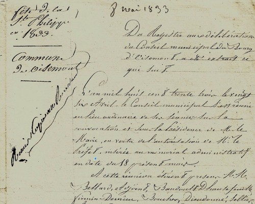 1833 oisemont bürgermeister - 1833,