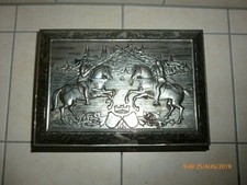 sehr schöne alte sehr große Blechdose von Schmidt Lebkuchen Nürnberg, silber