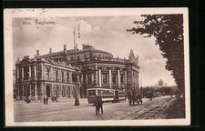 Ansichtskarte Wien, Strassenbahn vor dem Burgtheater 1923 