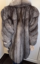 Echt Pelz Silberfuchs Mantel