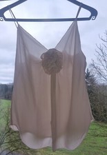 Top L'Agence Seide Spaghetti-Träger Größe S