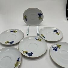 Teller, Porzellan Enzian Muster Unterteller  6 Stück 14,5 cm Reg4/a