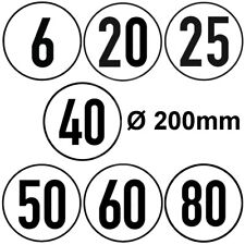 Geschwindigkeitsaufkleber Geschwindigkeitsschild 6 20 25 40 50 60 80 km/h 💨 Neu