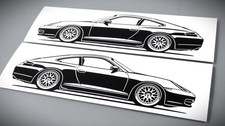 Aufkleber Silhouette Porsche 911 996 Carrera tuning Sticker Pärchen  Schwarz neu