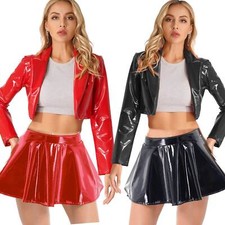 DE Frauen Lackleder Jacke