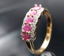 GOLDJUNGE69 * HARRY IVENS IV EDELSTEIN RING (17 ) 5x RUBIN THAI & TOPAS 925er SI