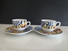 2 x Gedeck Espressotasse mit Unterteller Flirt by R & B GRAFFITI - neuwertig