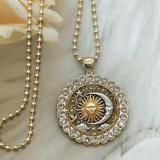 Sonne mond kette - mond, gold