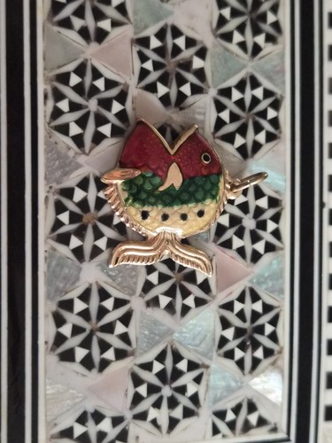 Emaille anhänger fisch - emaille,