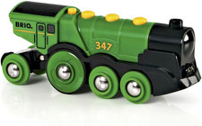 BRIO World 33593 Grüner Gustav Elektrische Lok - Batterie-Lokomotive Mit Licht &