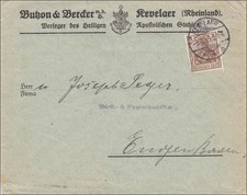 Germania: Brief Kevelar, Verleger Apostolisches Buchs u. Kriegers Festbuch 1915
