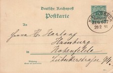 704068) DR Krone Adler GS mit Bahnpoststpl. Kiel - Lübeck Zug 677 1891