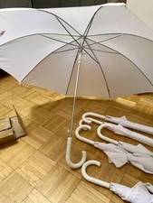 6 Wedding Promo White Automatic Big Umbrellas 