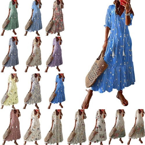 Damen boho maxikleid - damen,