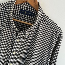 Polo Ralph Lauren Hemd 2XL XXL Herren Schwarz Gingham Kariert Langarm Button Down