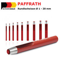 PAFFRATH Rundlocheisen Gr. 1-20 mm Locheisen Stanzen Lochen Lochstanzer für Ösen