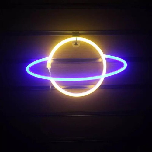 Neon led schild planet nacht - led,