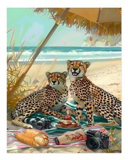 Exotischer Gepard Strand Szene