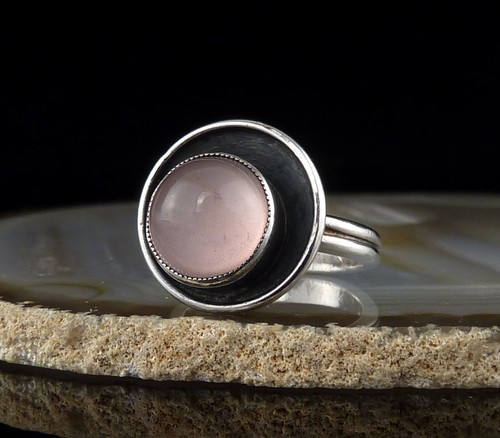 Designer silberring rosenquarz - silberring,