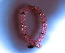 SCHMUCK-ARMBAND-FUNKELNDES ARMKETTE-LOKULI - GLAS-PERLEN-FACETTIERT-ROSA