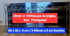 Uhrenvitrine Acryl Glas mit 3 Ebenen / Rollen nebst Frontpanel ☆ NEUwertig