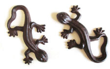 2 GECKOS Gusseisen Gartendeko 15 cm Echse Salamander Eidechse Olm Garten Teich