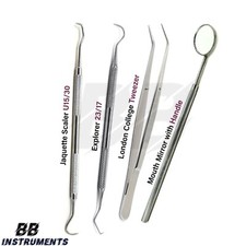 4er Set Zahnreinigung Zahnpflege Zahnarztbesteck Zahnsteinentferner Dental CE