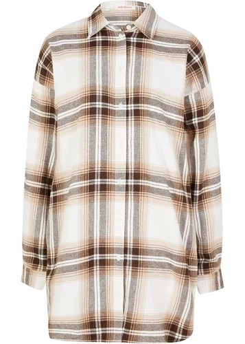 Long flanell hemdbluse - flanell-hemdbluse, aus