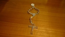 Rosenkranz klein, Holzkugeln auf Kette mit Kreuz und 2 Anhängern
