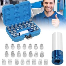 23tlg Felgenschloss Demontage Satz Schlüssel Set Adapter Lösewerkzeug für VW VAG