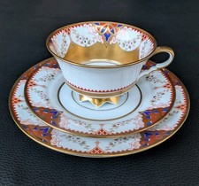 1924 Bavaria Sammeltasse Sammelgedeck Gold Rot Blau Handgemalt Grün Art Blumen