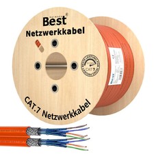 CAT.7 Duplex Verlegekabel S/FTP LAN Kabel 50–250m 100% Kupfer Gigabit 1000MHz