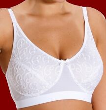 KOMFORT-BH ohne BÜGEL weiss STICKEREI+SPITZE 75 80 90 95 100 105 110 CUP D NEU