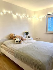 IKEA Bett, 140x200cm, Weiß, Bettgestell mit Lattenrost und Matratze