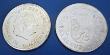 Niederlande 2x 10 Gulden Silber Juliana 1973 25 J. + 1970 Herrijst