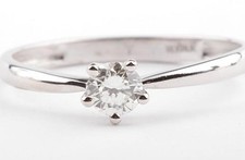 Feiner Brillant Ring 0,25ct Feines Weiß G Vsi 585 14K Weiß Gold Gr. 53 Neu! #