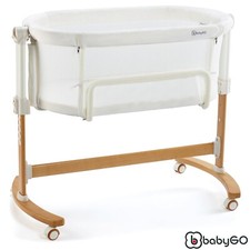 BabyGo Beistellbett Wiege Babybett Kinderbett Baby Bett Holz Creme Amila