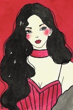 PORTRAIT Frau Mädchen Tusche