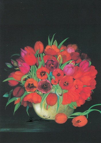 Postkarte heide dahl tulpen - heide,