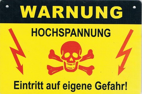 Warnung hochspannung - -,