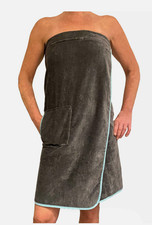 Sauna Kilt für Damen mit Klettverschluss Anthrazit/Mint