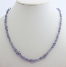 Tansanit Kette Splitterkette Edelstein Getrommelt Karabiner verschluß ca.43-45cm