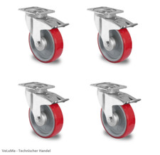 4 x Schwerlastrolle PU Rolle