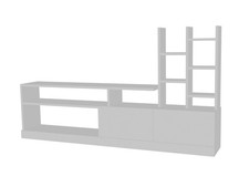 Wohnwand Weiß TV Lowboard