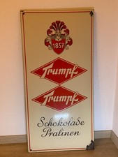 Trumpf Schokolade Pralinen, Original , Emailschild, Schild, Antik, Alt, Deko, 