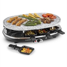 Raclette Tisch Grill Naturstein Platte 8 Personen Pfännchen Steak Bräter 1500W
