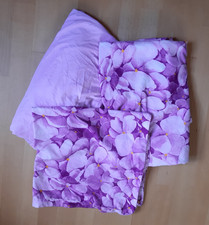 Bettwäsche rosa Blüten Übergröße 155 x 220 + Spannbettlaken 90er