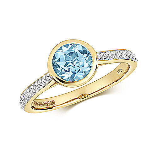 9ct gelbgold rund schliff - gelbgold,