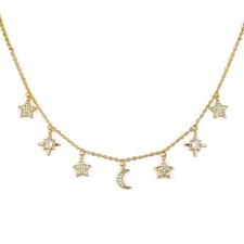 Halskette sterne mond mit - sterne-mond,