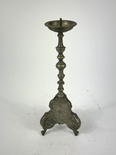 Antiker Barocker Leuchter Zinn Kerzenhalter Kerzenleuchter Kerzenständer Altar